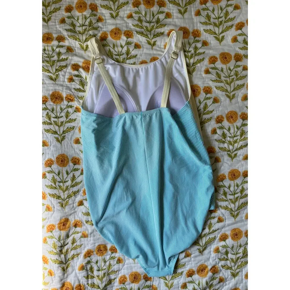 Lands' End Seersucker Striped Bathing Suit - Picture 7 of 10